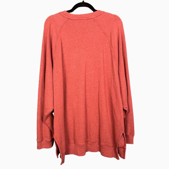 American Eagle Oversized Sweatshirt Large Soft Cozy Loungewear Coral Pullover - Picture 2 of 7